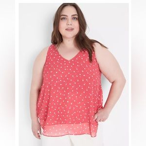 Lane Bryant - Classic Swing V-Neck Double-Layer Shell. NWOT.